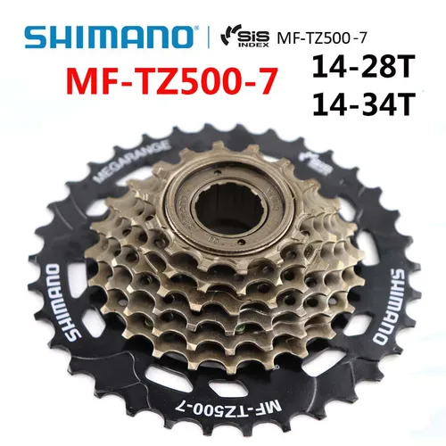 SHIMANO-piñón libre para bicicleta de montaña, accesorio para bici de 6 velocidades y 7 velocidades, 14-28T, 14-34T, modelo MF TZ500
