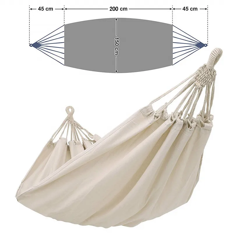 Colombian white canvas organic cotton hammock