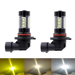 2Pcs H11 H8 9006 HB3 9005 PSX24W H16 H4 H1 HB4 High Quality 3030 LED Auto Fog Lamp Car Fog Light Bulb 6000K White Blue Yellow