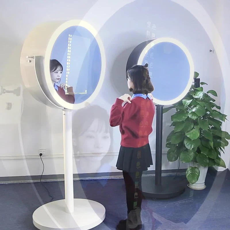 Runde 23,6 Inch Lcd Screen Digital Signage Photo Booth, Neue Produkt Ideen Werbung Photo Booth, Diy Photo Booth