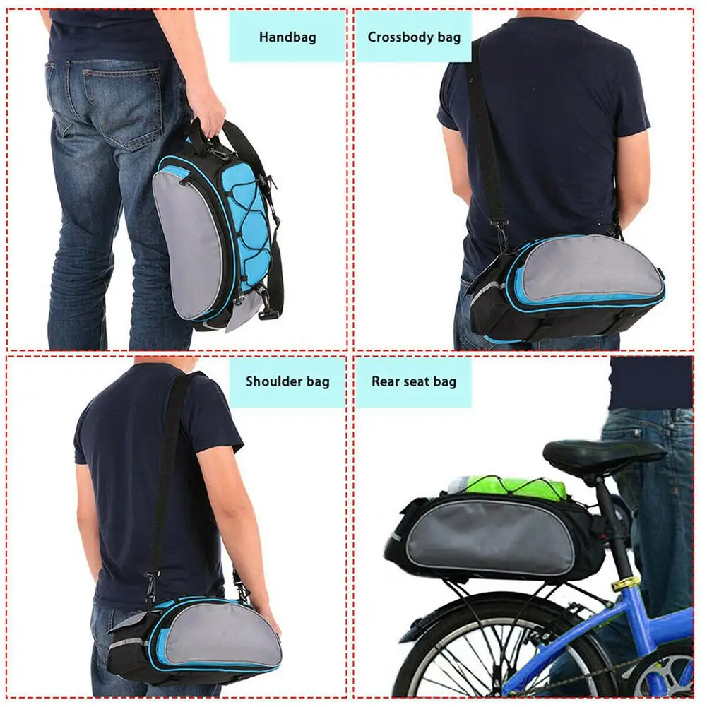 13L Mountain Road Bike Bicycle Cycling Rear Seat Rack Trunk Bag Pack Pannier Carrier Shoulder Bag Handbag  Bicycle Bags Panniers