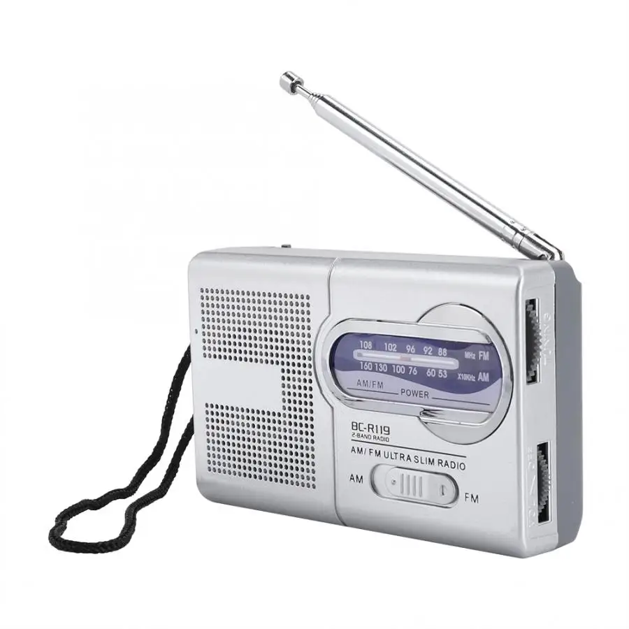 AM/FM Old Fashion Radio Multi-function Mini Pocket AM/FM BC-R119 Radio Speaker Receiver Telescopic Antenna radio receiver