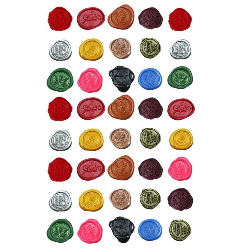 2 PCS Fancy Letter Wax Seal DIY Uncut Autocollant Stationery Scrapbooking Planner Sticker Cute Travel Book Journal Supplies