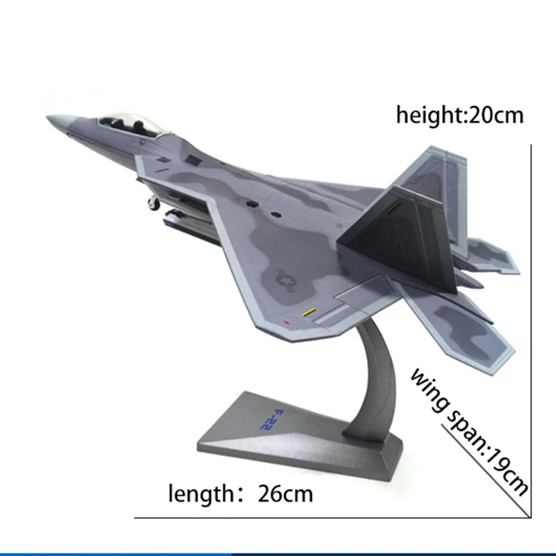 1/72 Scale Alloy Fighter F-22 US Air Force Aircraft F22 Raptor Model Toys Children Kids Gift for Collection