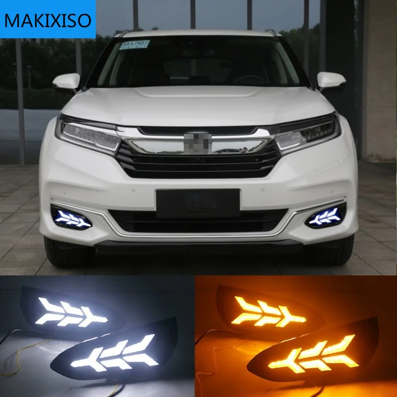 

1 Set DRL Daytime Running Lights Daylight 12V ABS Fog Lamp Cover With Turn Yellow Signal Light For Honda AVANCIER 2020
