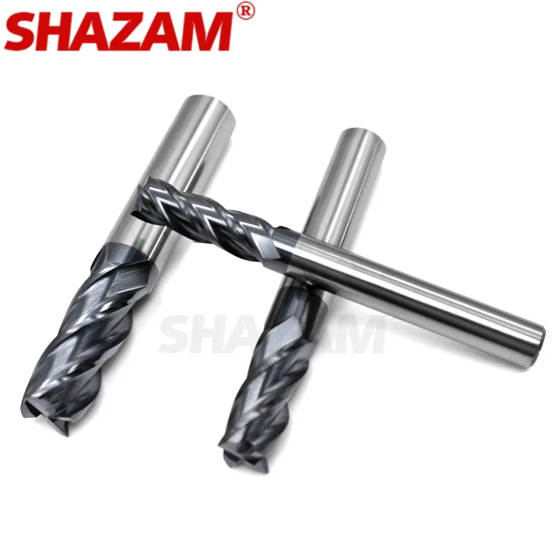SHAZAM-Polegada Fresadora, Revestimento de Liga, Tungsten Aço Ferramenta, CNC Maching Endmill, Top1/8 Kit, Máquinas-Ferramentas, 5/16, 1/2, 3/8
