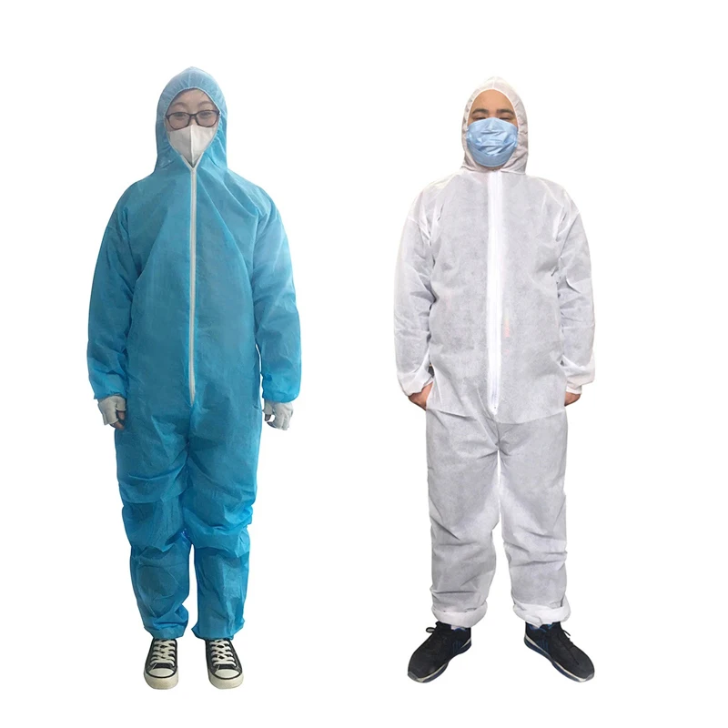 Unisex Sanitary Protection Jumpsuit Hazmat Suit Zip Isolation Protective Coveralls Disposable Anti Dust Sanitary Safety Clothing