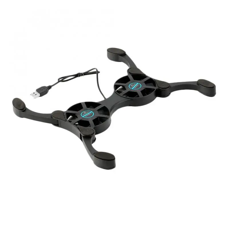 Ventilador USB Dobrável, CPU Cooler, Fãs Duplos, Mini Octopus Notebook Cooler, Em estoque, 7-15 "Laptop, 1Pc