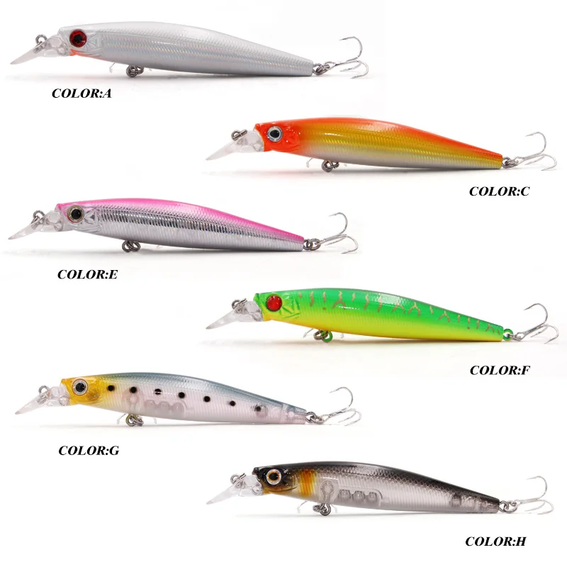 TacklePRO M20 1Pcs Black Minnow Artificial Floating Fishing Lure 100mm 15.6g Fish Lures Hard Bait Pesca Fishing Tackle 6 Colors