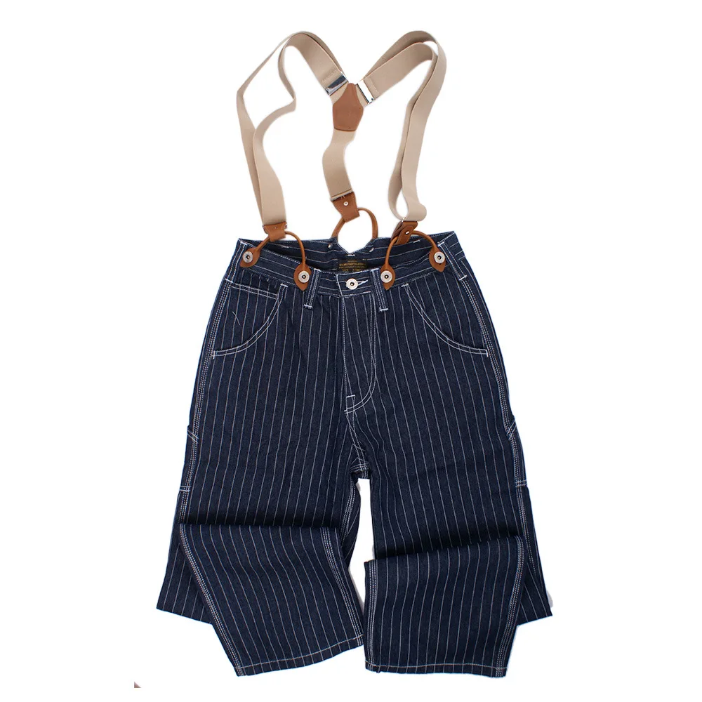 Gestreifte Jeans mit weitem Bein für Männer lose Eisenbahn overalls für Herren, Damen, Hängebange, Outdoor-Camping jagdhose, die neue Longs fischt – Detail 6