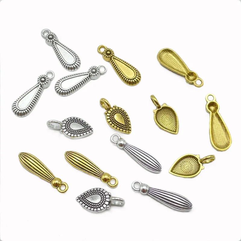 20pcs charm drop shape small pendant for jewelry making DIY handmade bracelet necklace prayer beads accessory material