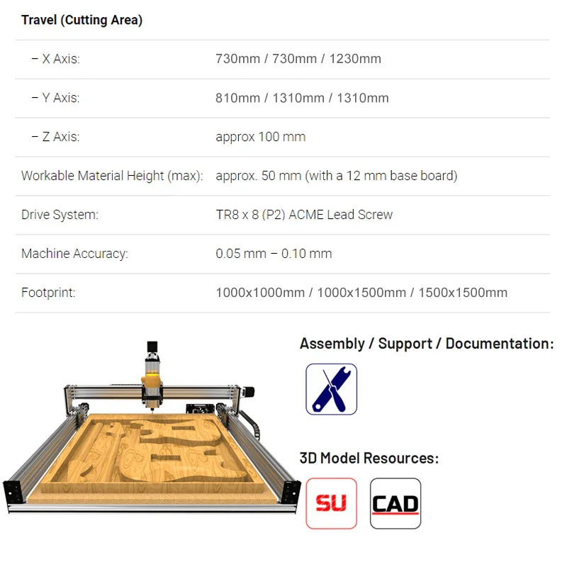 Imagem -02 - Lead Máquina Cnc Kit Mecânico Axis Screw Driven Faça Você Mesmo Madeira Metal Milling Gravador 20 Bulkman3d