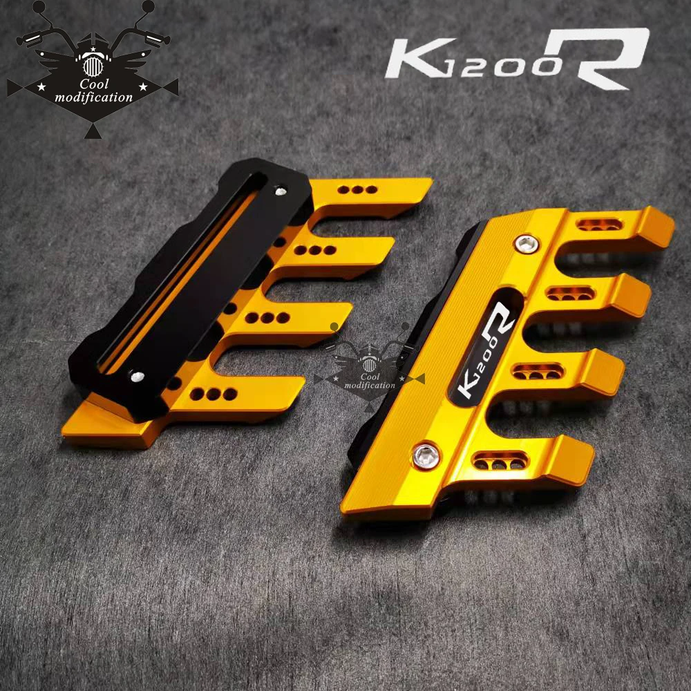 

С логотипом для BMW K1200R K1200S, аксессуары для мотоциклов, алюминиевый передний брызговик с ЧПУ, защитный слайдер, защитная крышка