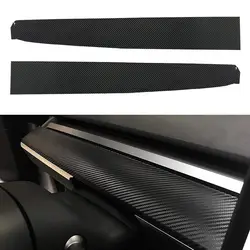 1 Pair 3D Texture Car Interior Dashboard Wrap Kit Stickers Carbon Fiber DIY Car Interior Sticker Decal Trim for Tesla Model 3