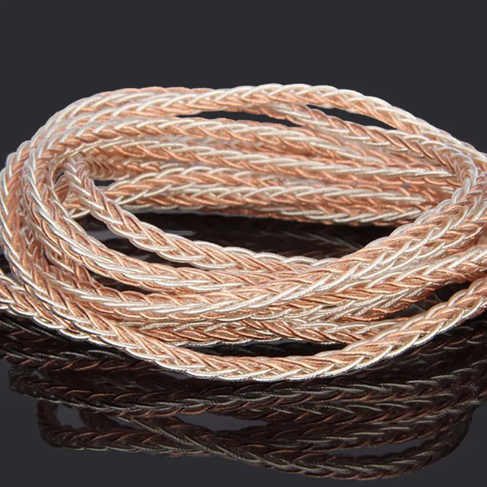 Haldane 2.5mm TRRS Balance maschio a 4.4mm Balance maschio 8 Croes singolo cristallo Cooper argento misto Audio maschio a maschio cavo Aux