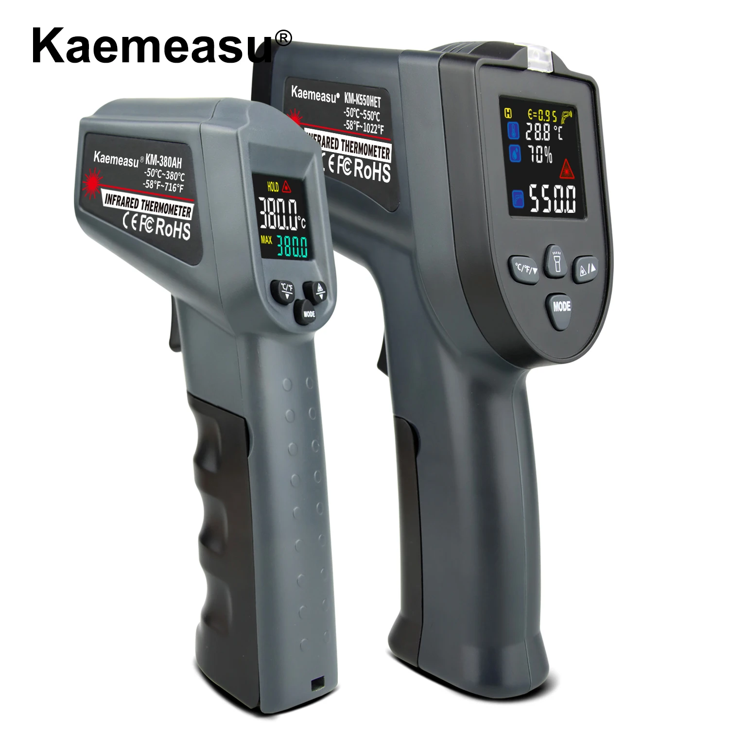 LCD Digital Infrared Laser Thermometer Kitchen Temperature Gun Pyrometer Industrial Outdoor Thermometer With Type K thermocouple