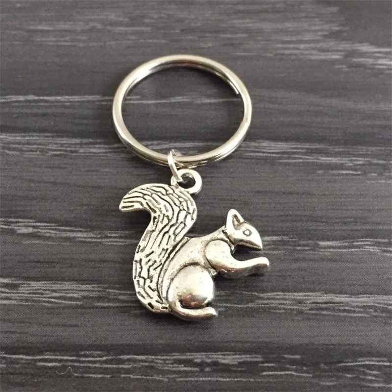 3D Squirrel Keychain, Squirrel Charm Keyring or Purse Charm, Squirrel Jewelry, Keychain Gift, Woodland Jewelry, Party Favors