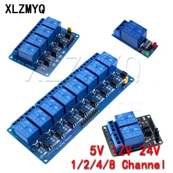 Modulo relè 5V 12V 1 2 4 8 canali con uscita optoaccoppiatore 1 2 4 6 relè a 8 vie 5v 12v Trigger di basso livello per AVR DSP ARM MCU