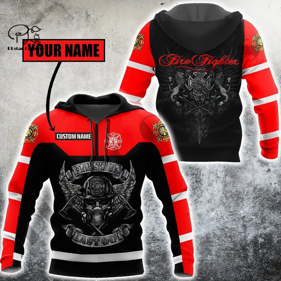 

PLstar Cosmos 3DPrinted Newest Firefighter Custom Name Unique Unisex Funny Hrajuku Streetwear Casual Hoodies/Zip/Sweatshirt B-6