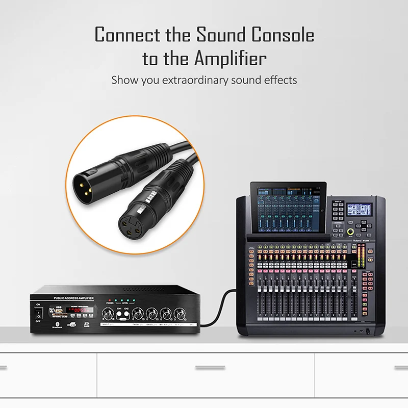 Cabletime-Cabo XLR Microfone, canhão Plug, cabo XLR, guitarra Cabo Extensão, microfone para Mixer Amplificadores de Áudio, C117