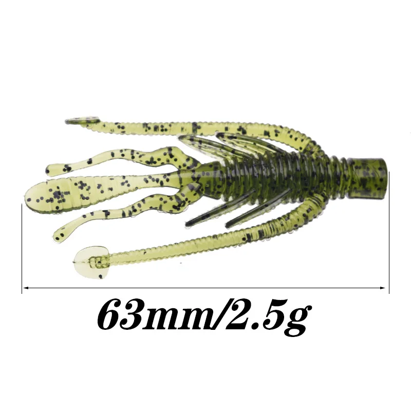 WDAIREN Larva Fishing Jigging Wobblers Soft Lures 63mm 2.5g Artificial Worm Silicone Baits for Bass Pike Floating Swimbait 10Pcs