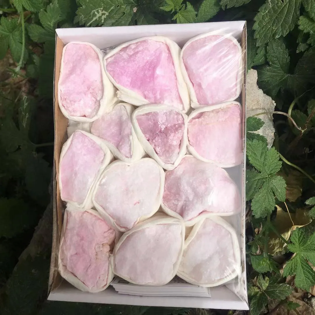 Natural Pink Aragonite Raw Rose Quartz Crystal Rough Stone Souvenirs For Gift Set Ornaments