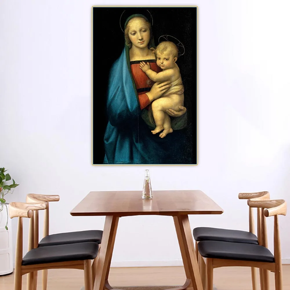 Madonna and Child by Raffaello Santi Canvas Oil Painting Aesthetics Picture Artwork Backdrop Wall Hanging Decor Home Decoration