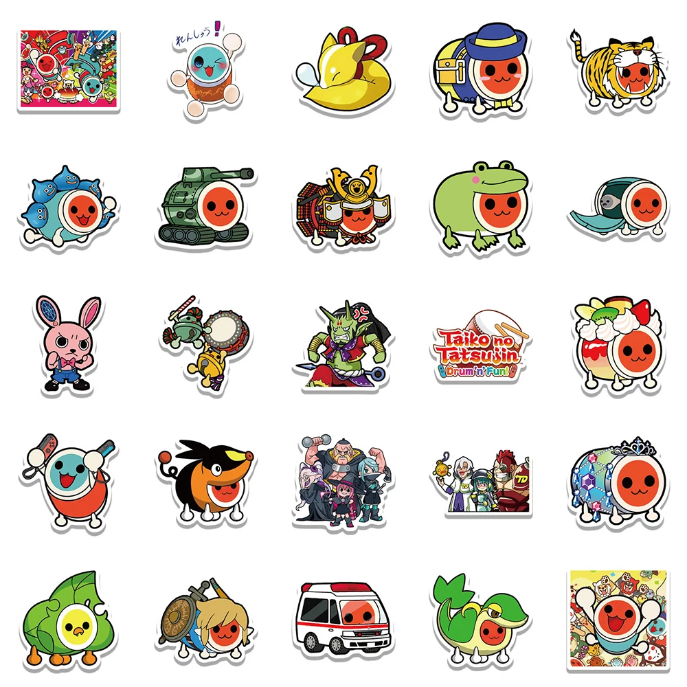 10/30/50PCS Taiko No Tatsujin Adesivi Estetici Laptop Bagagli Bottiglia di Acqua Impermeabile FAI DA TE Graffiti Decal Sticker Confezioni Giocattolo Del Capretto