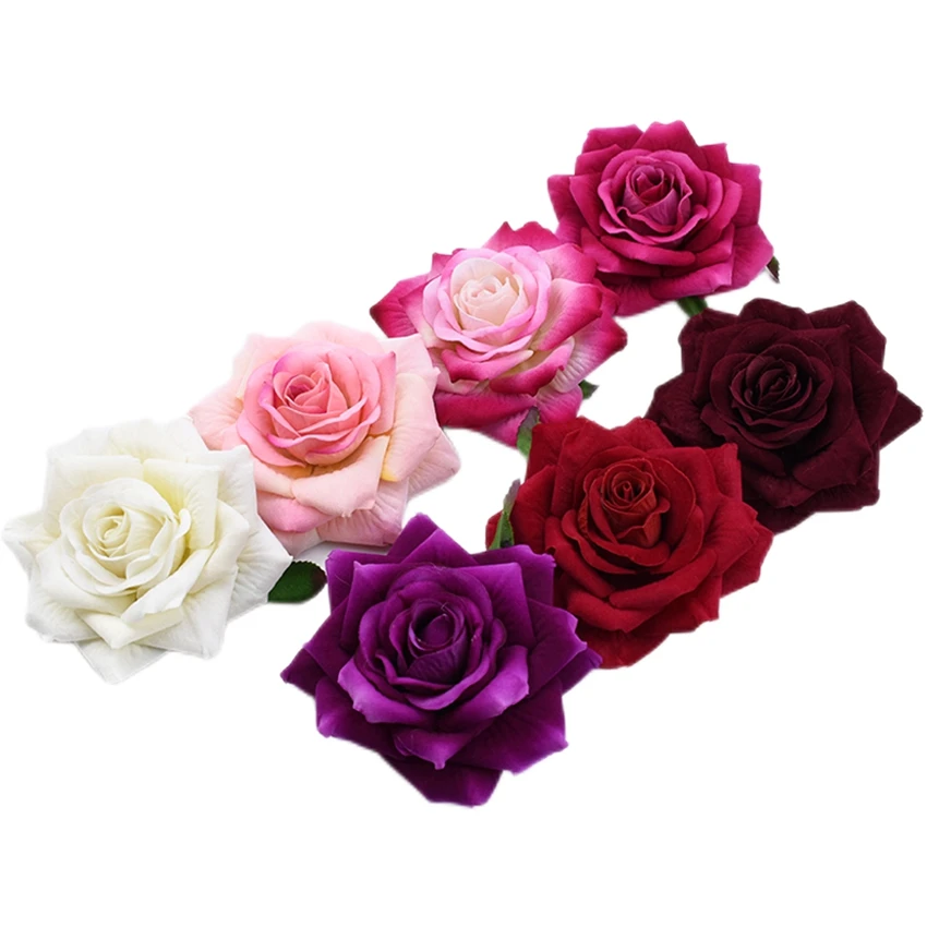 Roses artificielles de haute qualité pour Scrapbooking, 10 pièces, têtes en soie, accessoires de décoration pour la maison, produits ménagers pour mariage