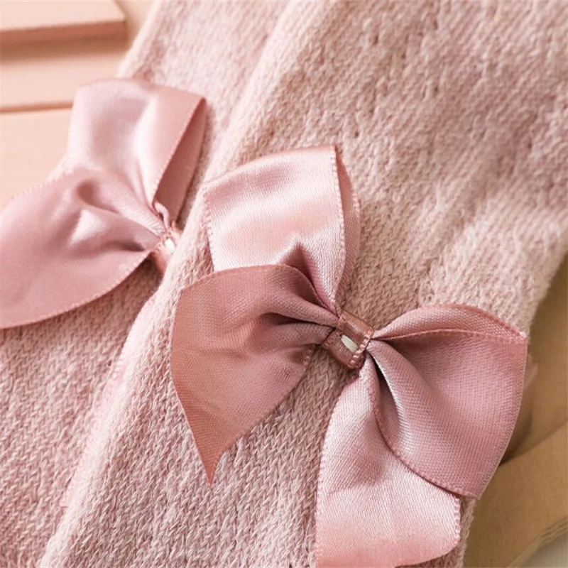 Lawadka 0-4T 2022 New Spring Autumn Cotton Newborn Baby Girls Tights Bow Infant Tights for Girls Hollow Out Children\'s Pantyhose