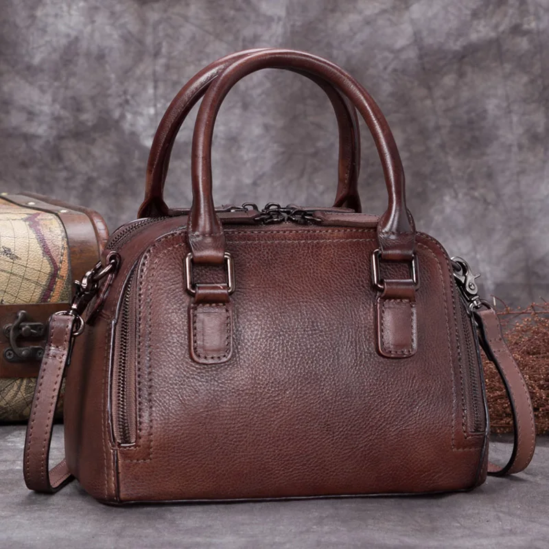 ★handmade leather bag top leather women's bag small bag women's messenger bag women's single shoulder bag handbag women