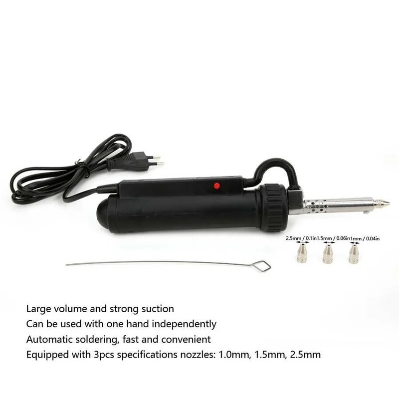 220V 30W สูญญากาศ Solder Sucker Desoldering ปั๊มดูดปืนเหล็กดีบุก Soldering ซ่อมเครื่องมือหัวฉีด EU Plug