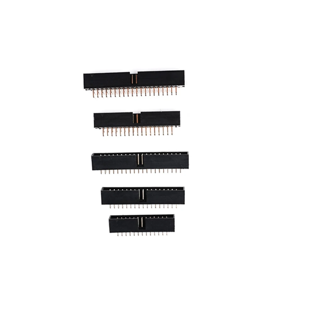 10PCS/LOT  DC3 6P 8P 10P 14P 16P 20P 30P 34P 40P 2.54mm Socket Header Connector ISP Male Double-spaced Straight Needle Curved