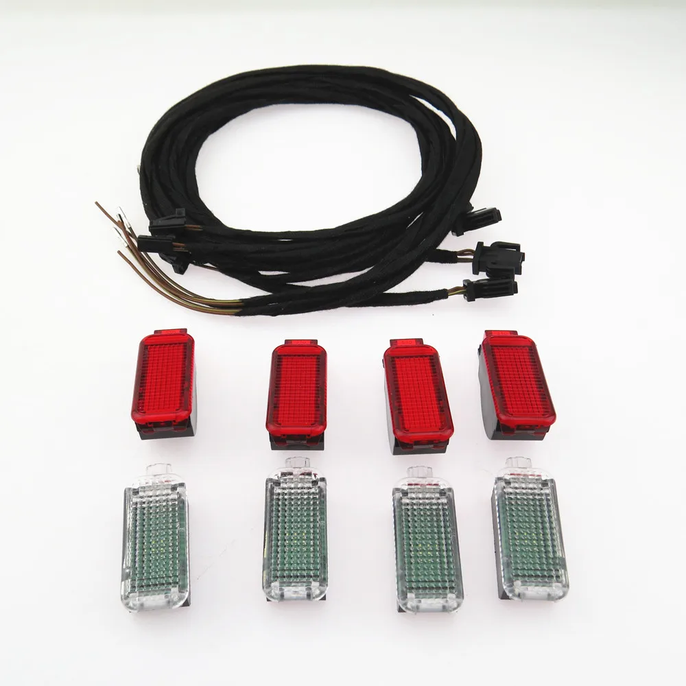 

FHAWKEYEQ Red Door Warning Light + Internal Foot Lamp Cable Harness For A6 A4 A3 A5 A7 Q3 Q5 Q7 A8 A2 TTRS 3AD 947 409 8KD947411