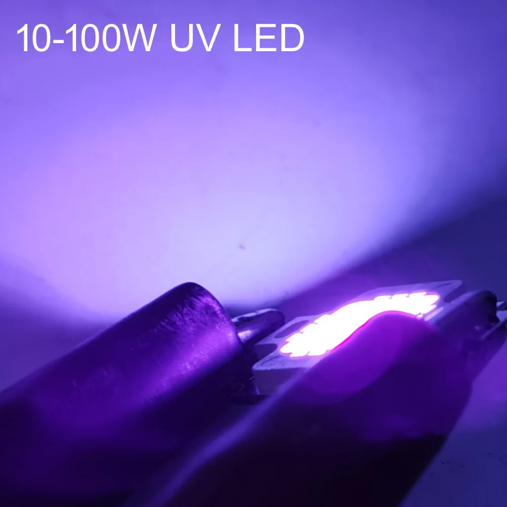 20W 30W 50W 100W High Power Light UV Purple LED 395nm Ultraviolet Bulbs Lamp Chips