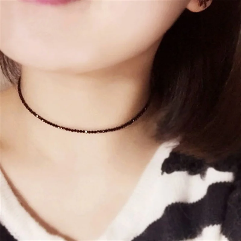 Modemarke, schlichte, schwarze Perlenkette, kurze Halskette, Damenschmuck, Damen-Choker, Bijoux Femme, Damen-Party-Halskette 2021 – Detail 2