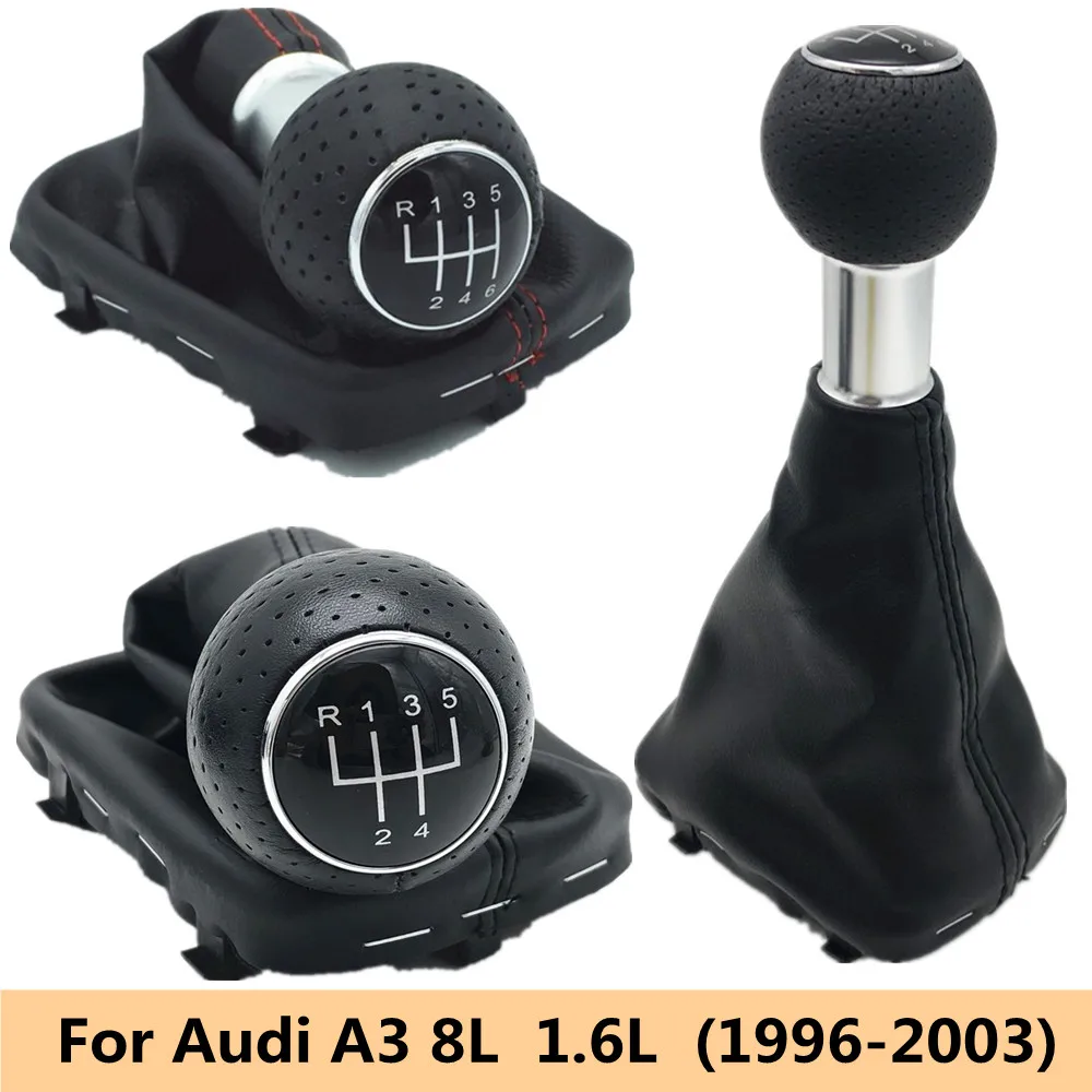 Car Styling Manual 5/6 Speed Gear Shift Shifter Lever Knob Gaiter Boot Cover Case Collar For Audi A3 S3 1999 2000 2001 2002 2003