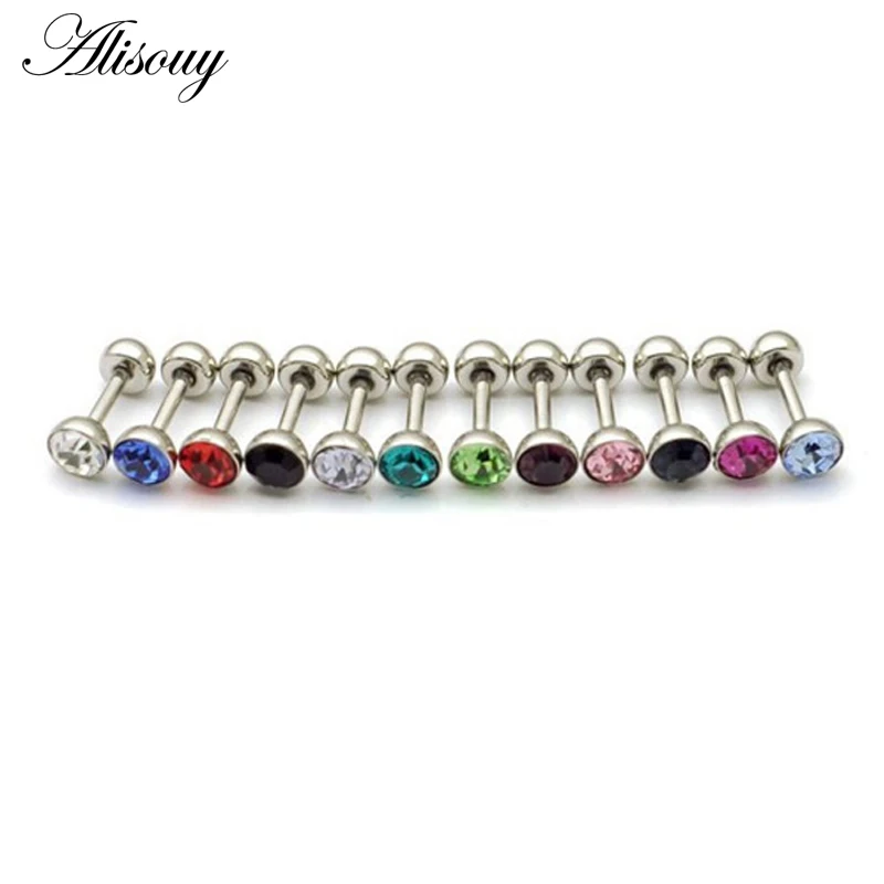 2PCS 4.5mm Diameter No Fade Stainless steel Austrian Crystal Women Men Screw Stud Earrings 12 Colors