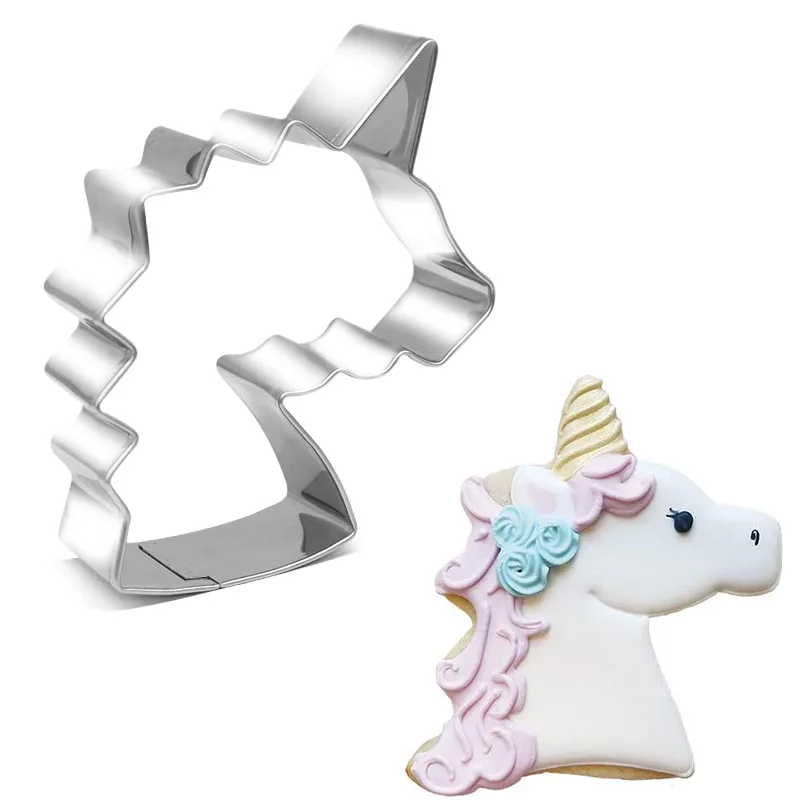 Cartoon Unicorn Cookie Cutter Mould Stainless Steel Fondant Cake Biscuit Mold Baking Tools Unicorn Birthday Party Decorations