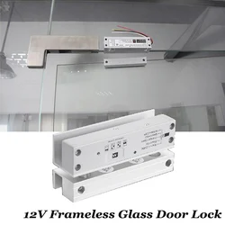 DC12V Framless Glass Door Lock Electromagnetic lock Swing Glass Lock Electric Door Lock COM NO Timer delay Drill Free Glass Lock