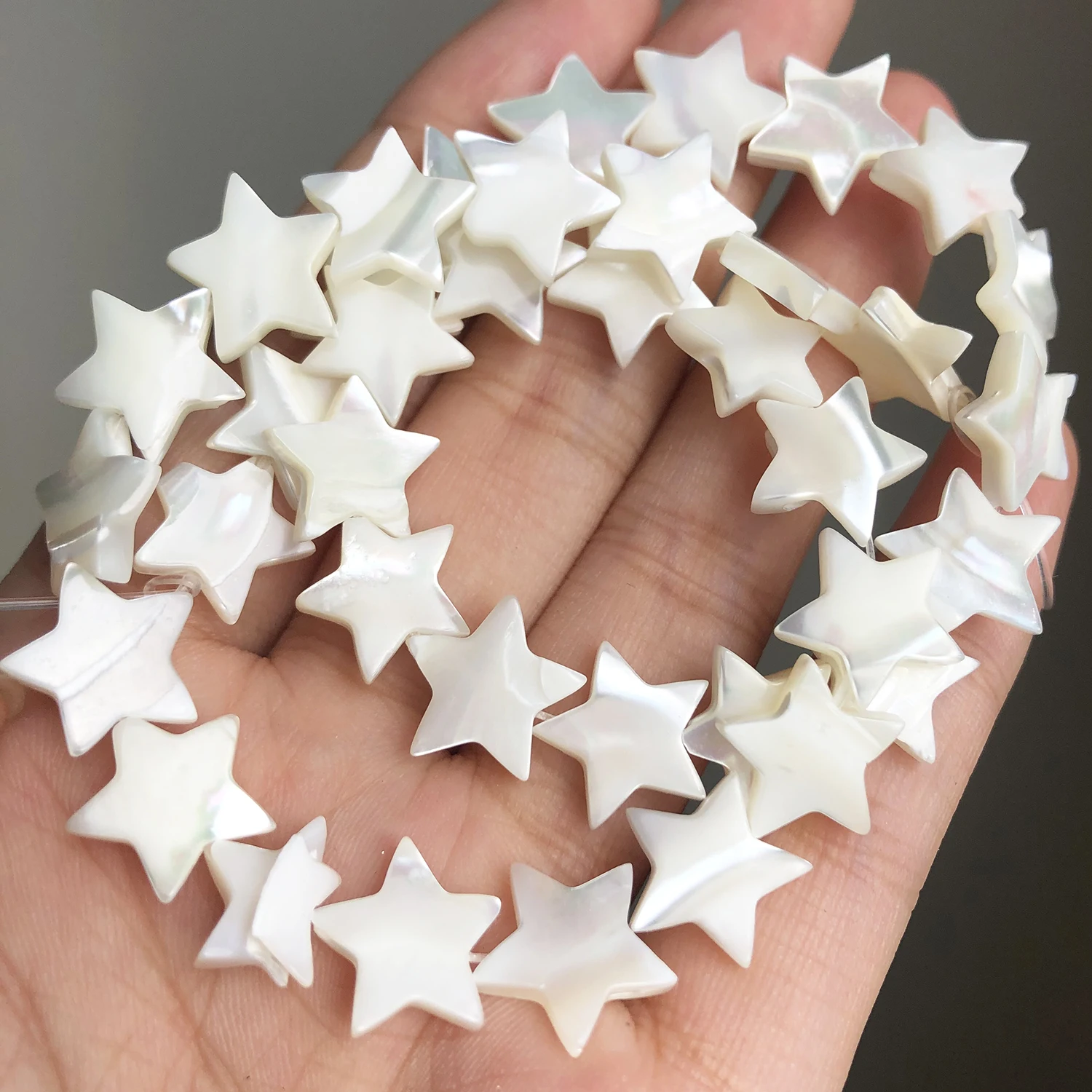 Natural Mother of Pearl Shell Beads White Beige Love Heart Oval Star Round Freshwater Shell Bead For DIY Jewelry Making Bracelet