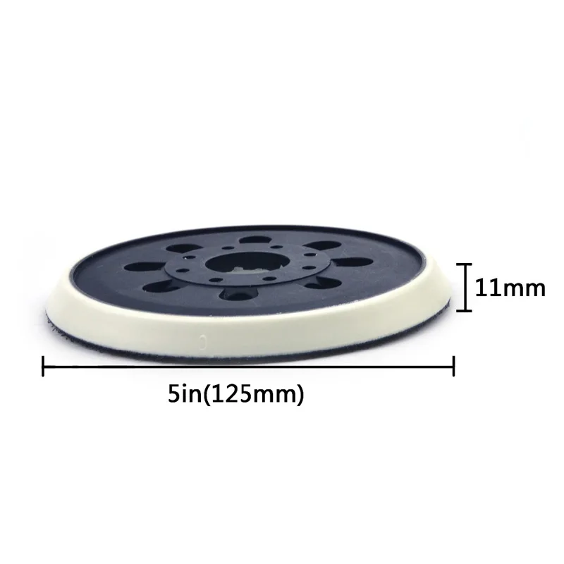 5 인치 125 mm 8/17 홀 백킹 패드 후프 및 루프 샌딩 패드, 먼지 없음, 샌딩 디스크 홀더 전력 샌더 패드