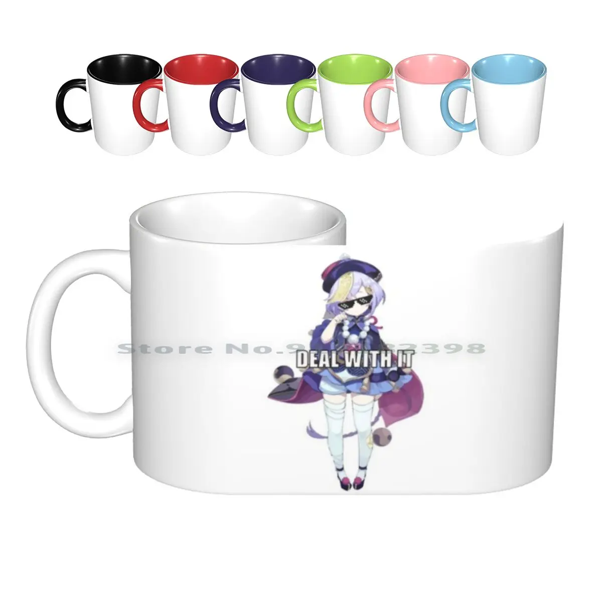 Qiqi-Genshin Impact Ceramic Mugs Coffee Cups Milk Tea Mug Genshin Impact Games Diluc Genshin Impact Games Genshin Impact Diluc