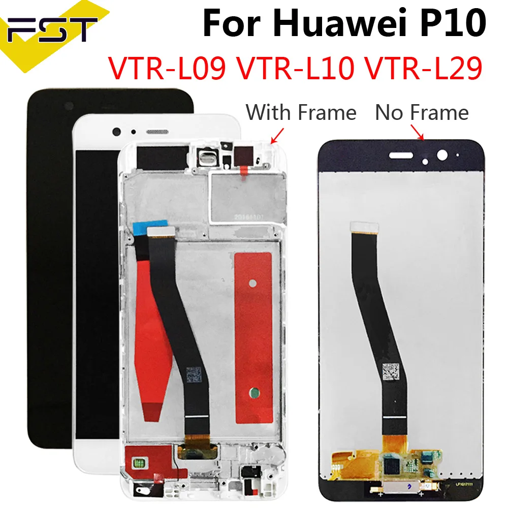 

100% Original AMOLED 5.1" Display For Huawei P10 LCD Display VTR-L09 VTR-L10 VTR-L29 Touch Screen Digitizer Assembly Replacement