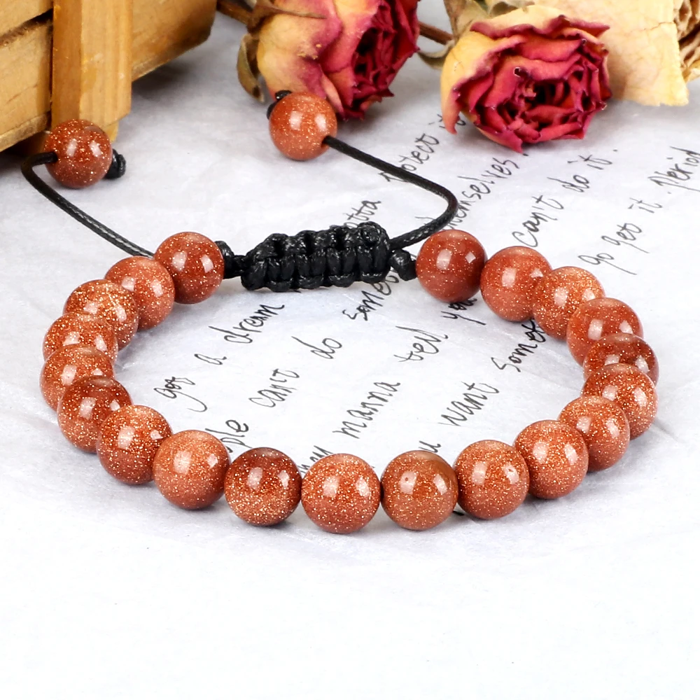 Men Energy Beads Bracelet Adjustable Natural Stone Agates Onyx Charm Bracelets Chakra Healing Women Yoga String Bangles Jewelry