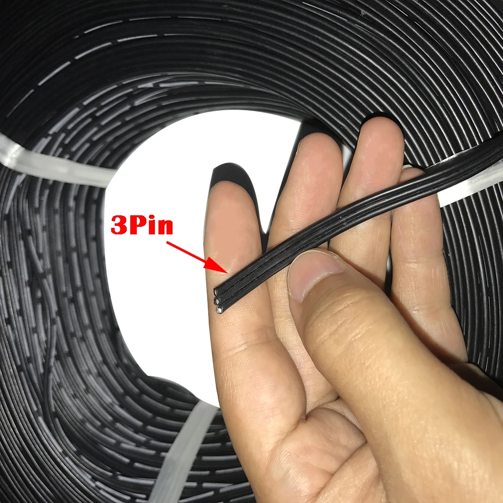 3P 3core Flexible Silicone Line 20AWG 26AWG 28AWG 30AWG Parallel Cable Black White Tinned Copper Wire 5M/20M Test Wire