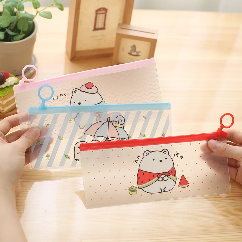 DL Cute Rabbit PVC File Bag Document Bag File Folder Stationery Filing Production School Office Supply teaching equipment stati