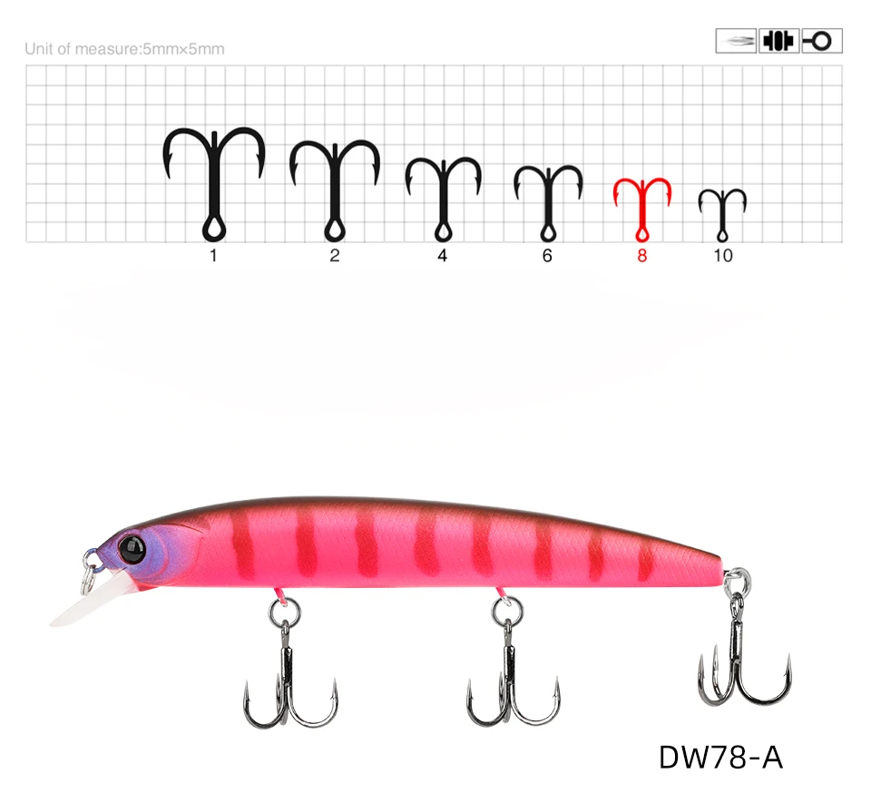 TSURINOYA 92SP Aussetzung Minnow Angeln Lockt DW78 92mm 9g 3 Haken Künstliche Harten Köder Lange Casting Hecht Köder – Detail 15