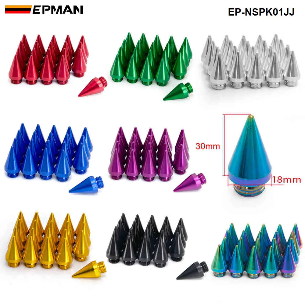 20PCS Universal Aluminium Extened Tuner Spikes Spear tip For Wheels Rims Lug Nuts Jdm Racing EP-NSPK01JJ