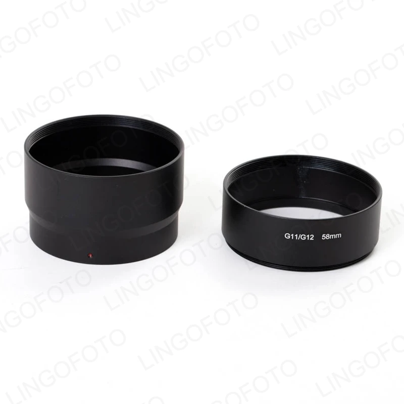 For Canon Powershot G10 G11 G12 58mm Camera Filter Adapter Tube Black Metal Bayonet Mount LC8345